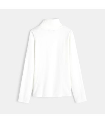 T-shirt with rolled collar