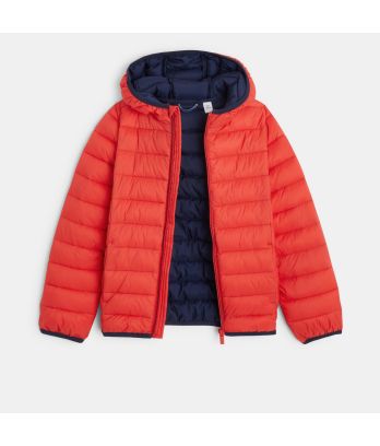 Boy's red lightweight warm down jacket
