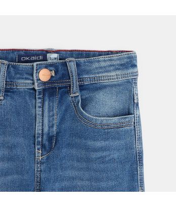 Boy's blue faded slim-fit jeans