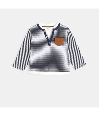 Stripy henley T-shirt