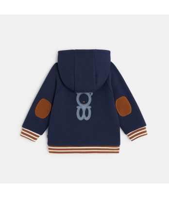 Waffled fleece gilet with removable hood