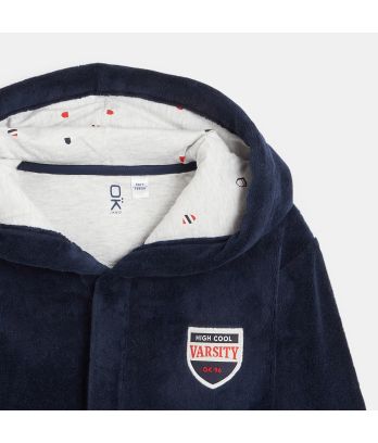 Hooded fleece bathrobe