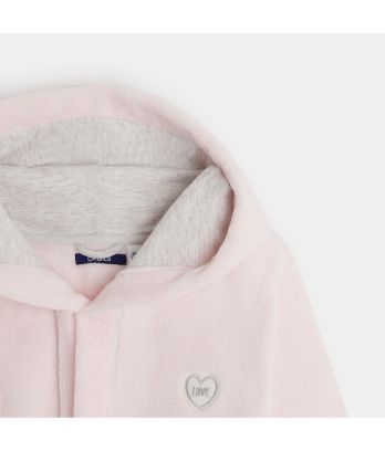 Super soft fleece hooded bathrobe
