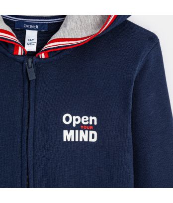 Boy's blue "Open Mind" hoodie