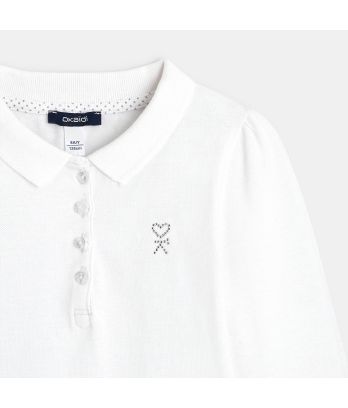 Plain long-sleeved polo shirt