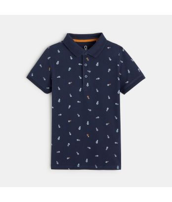 Boy's blue printed polo shirt