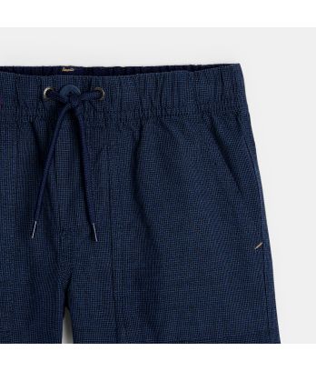 Boy's blue linen blend elegant Bermuda shorts