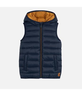 Lightweight sleeveless hooded puffer jacket