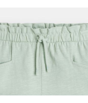 Girl's plain green jersey shorts