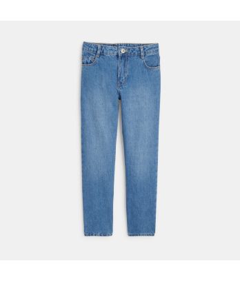 Girl's faded blue straight jeans