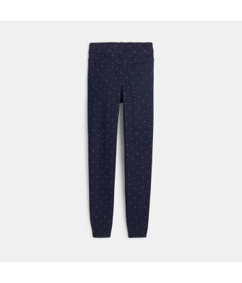 Girls' blue printed jeggings