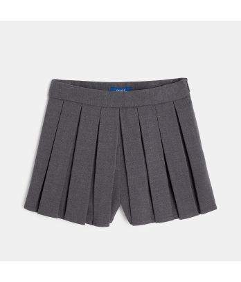 Girls' plain grey pleated shorts