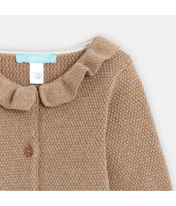Baby girl's sparkly beige knitted cardigan