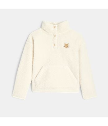 Girls ecru fleece sweatshirt
