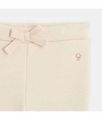 Baby girls' pink soft trousers with elasticated waist