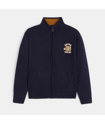 Boys black stand-up collar cardigan