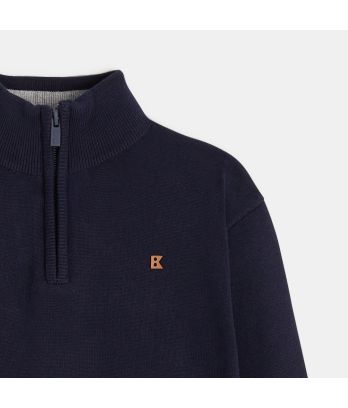 Boys navy-blue stand-up collar sweater