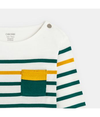 Baby boys' green Breton-style T-shirt
