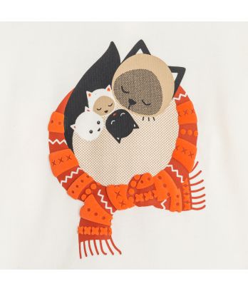 Baby girl’s white cats turtleneck T-shirt
