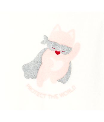 Baby girl's white velvet sleepsuit