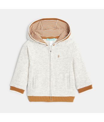 Baby boy's grey fleece zip-up hoodie