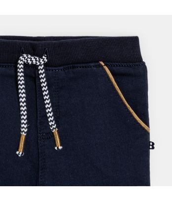 Baby boy's blue cotton pull-on trousers
