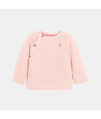 Newborn's wrap-around pink knitted jumper
