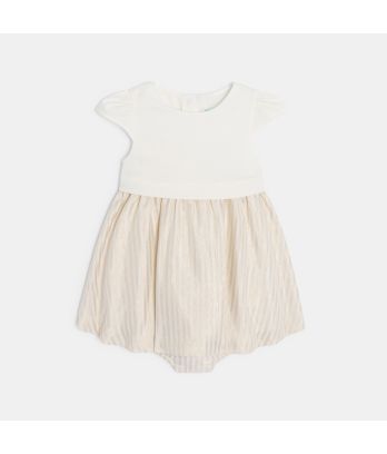Baby girl's elegant 2-in-1 dress with shiny stripes