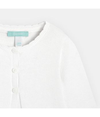 Baby girl's white knitted cardigan