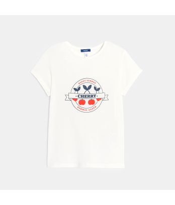 Girl's white short-sleeve T-shirt
