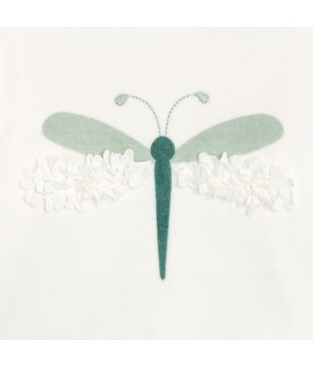 Baby girl's green velvet dragonfly pyjamas