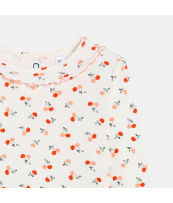 Girl's cherry motif jersey 2-piece pyjamas