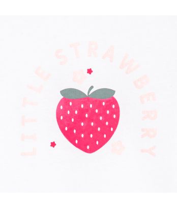 Girl's white strawberry 2-piece summer pyjamas