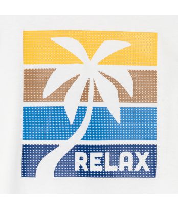 Boy's white slogan T-shirt with short sleeves