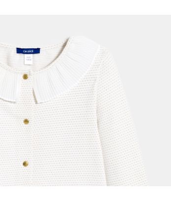 Girl's white fleece cardigan