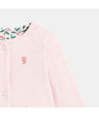 Baby girl's pink floral reversible cardigan