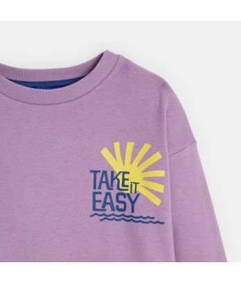 Boy's mauve slogan sweatshirt