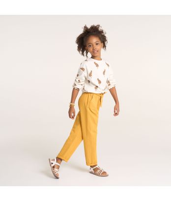 Girl's plain yellow chinos
