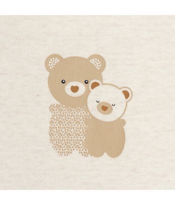 Baby's beige short-sleeve bodysuit (pack of 3)