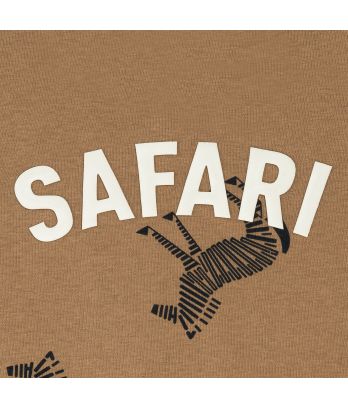 Boy's brown zebra print sweatshirt