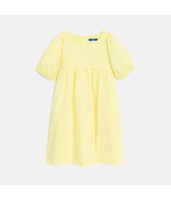 Girl's plain yellow babydoll dress
