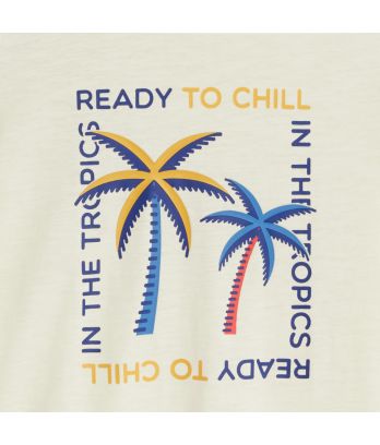 Boy's short-sleeve T-shirt with palm tree design