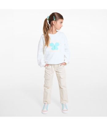 Girl's white slogan sweatshirt