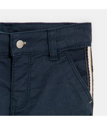 Baby boy's blue textured cotton trousers