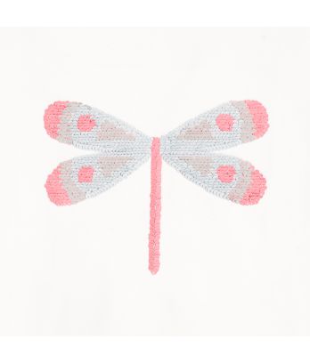 Girl's white T-shirt with magic sequins