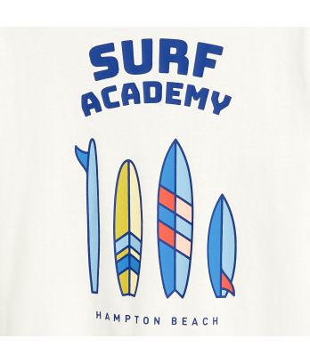 Boy's white surf motif T-shirt
