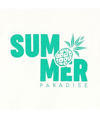 Boy's white jersey pineapple motif short pyjamas