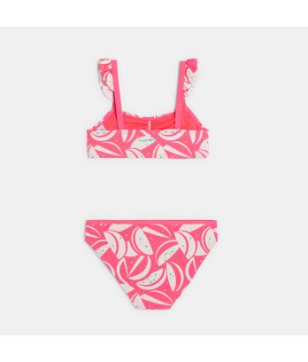 Girl's pink printed bikini