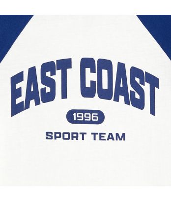 Boy's blue and white long-sleeve T-shirt