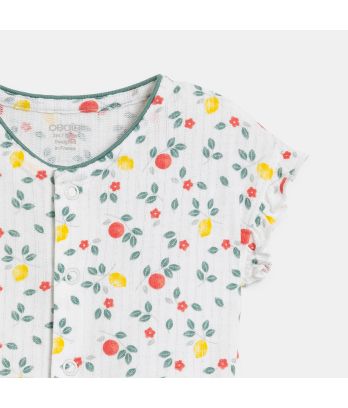 Baby girl's white fruit patterned playsuit
